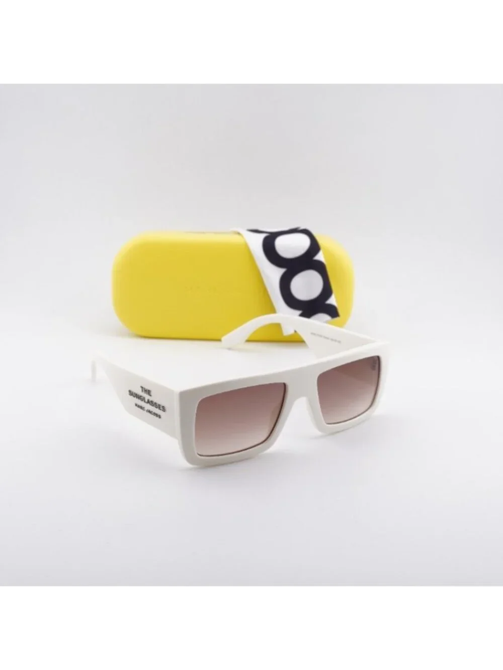 Marc Jacobs MARC 775/S 0SZJ HA Sunglasses White Rectangle Frame, Brown Lenses